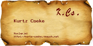 Kurtz Cseke névjegykártya